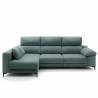 Sofa con chaise longue Ness verde lado izquierdo