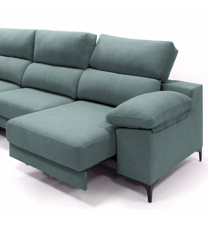 Sofa con chaise longue Ness verde lado izquierdo 2