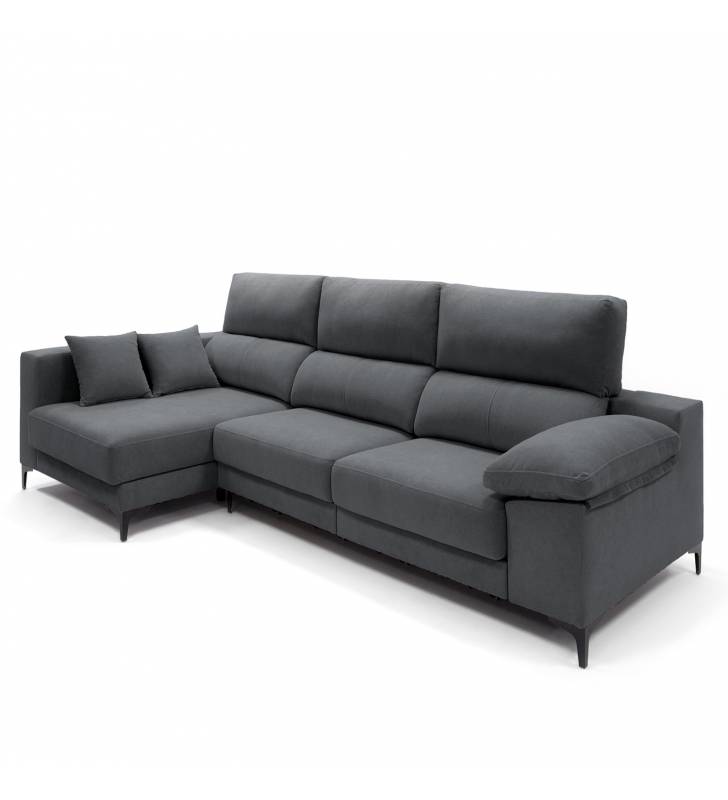 Sofa con chaise longue Ness gris oscuro 6