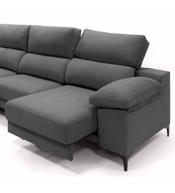 Sofa con chaise longue Ness gris oscuro 7
