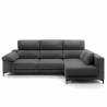 Sofa con chaise longue Ness gris oscuro