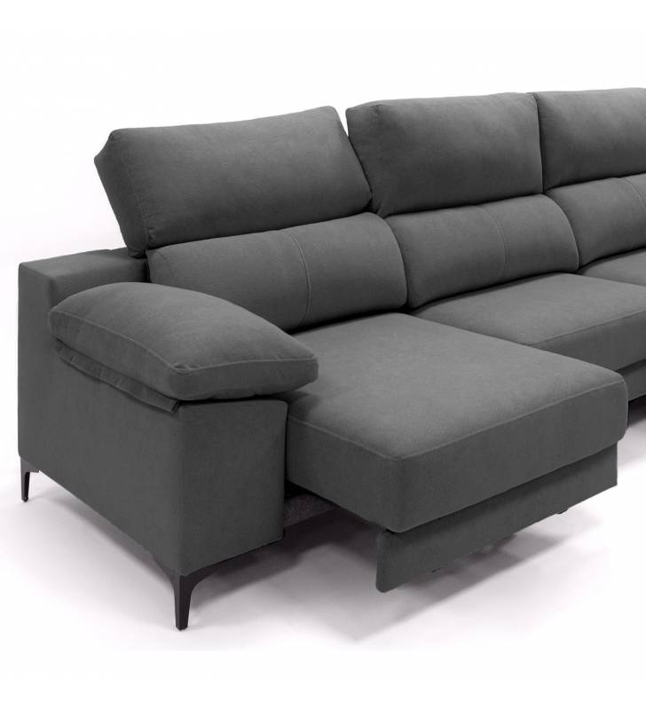 Sofa con chaise longue Ness gris oscuro 2