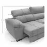 Sofa chaise longue 3 plazas Cancun color marron derecha 6