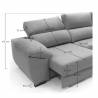 Sofa chaise longue 3 plazas Cancun color gris derecha 5