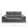 Sofa extensible 3 plazas Ness gris oscuro 5