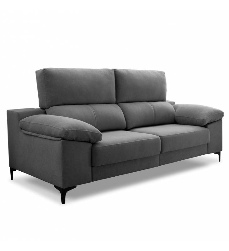 Sofa extensible 3 plazas Ness gris oscuro