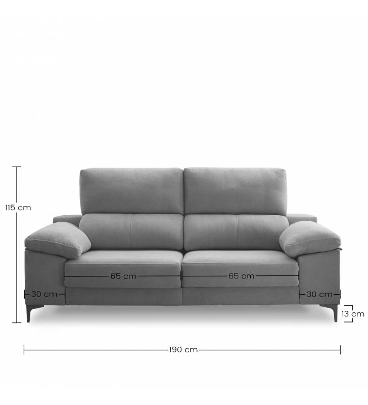 Sofa extensible 2 plazas Ness medidas 2