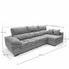 Sofa chaise longue 3 plazas Cancun color gris derecha 6