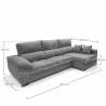 Sofa chaise longue 3 plazas Cancun izquierda color gris oscuro 7