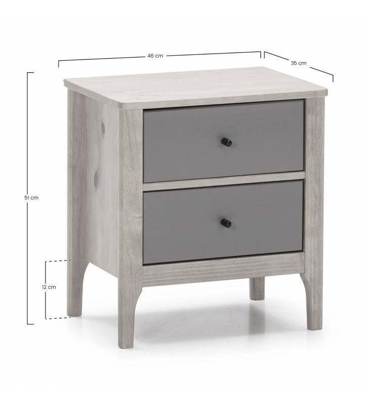 Mesita de noche gris roble Loren 2C Topmueble 6