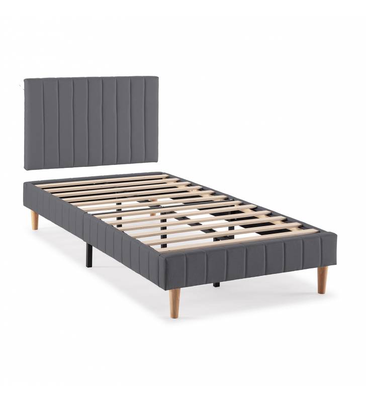 Pack Base Cama + Cabecero Eride  Gris Oscuro TopMueble 1