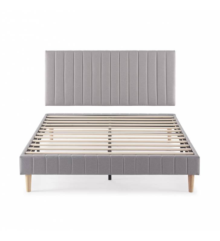 Pack Base Cama + Cabecero Eride  Gris Claro TopMueble 5