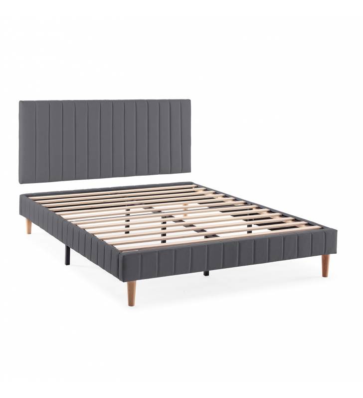 Pack Base Cama + Cabecero Eride  Gris Oscuro TopMueble 6