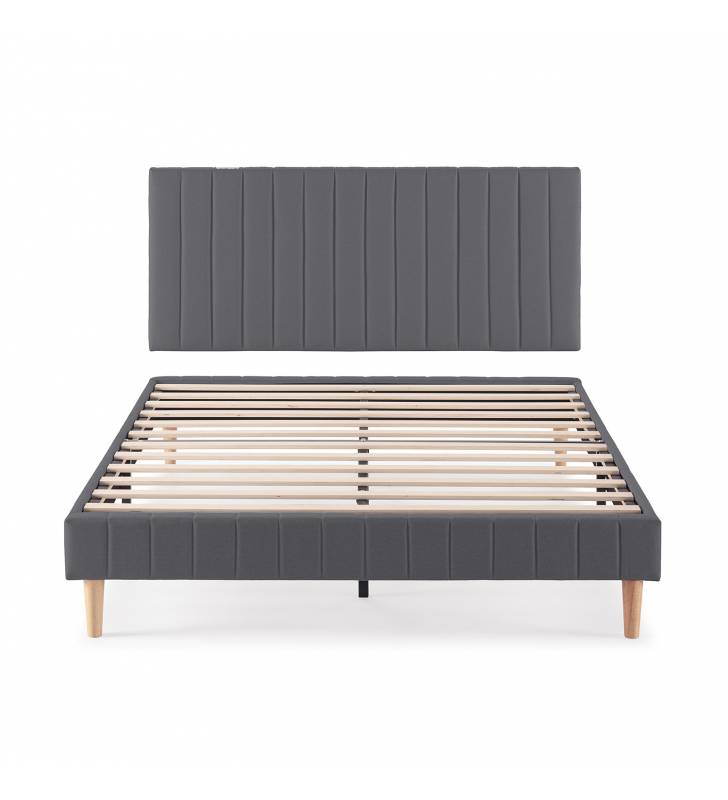 Pack Base Cama + Cabecero Eride  Gris Oscuro TopMueble 7
