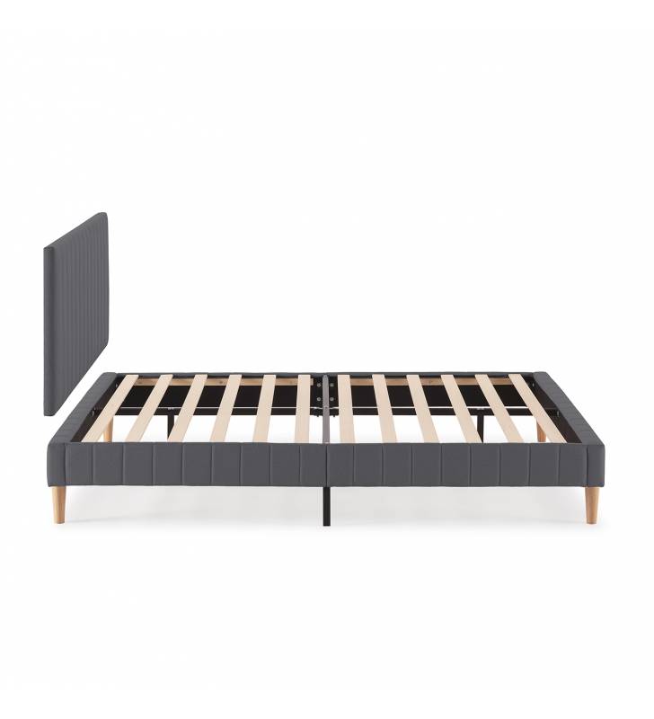 Pack Base Cama + Cabecero Eride  Gris Oscuro TopMueble 8