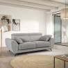 Sofa de 3 plazas Cedenya color plata tapizado Aura