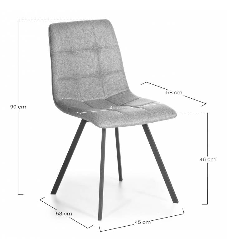 Silla de comedor Mila gris Dimensiones Topmueble 2
