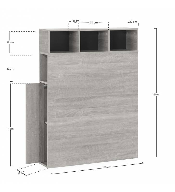 Cabecero con Almacenaje 90 cm Prada Top Mueble Dimensiones