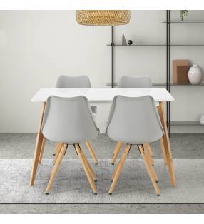 Conjunto mesa y sillas comedor grises Jeff Topmueble 1