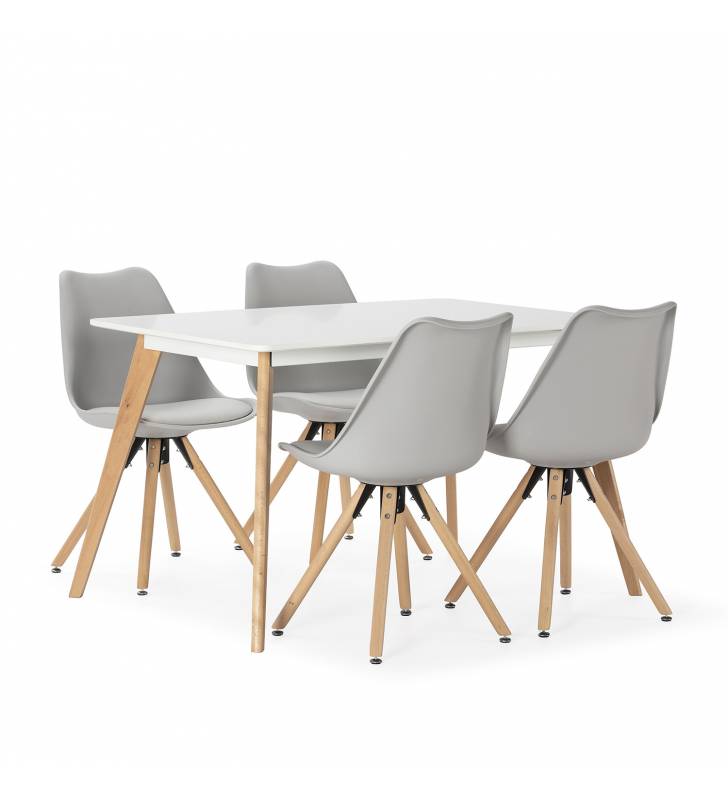 Conjunto mesa y sillas comedor grises Jeff Topmueble 3