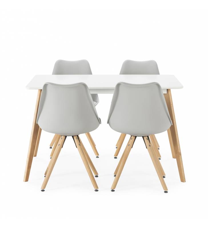 Conjunto mesa y sillas comedor grises Jeff Topmueble 2