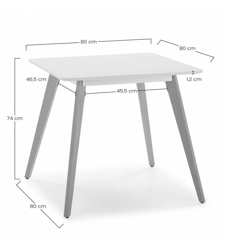 Mesa Comedor Blanca Aranda 80x80 Topmueble 4