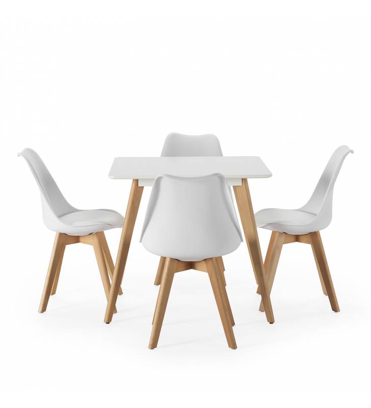 Conjunto de mesa y sillas comedor blancas Klara Topmueble 5