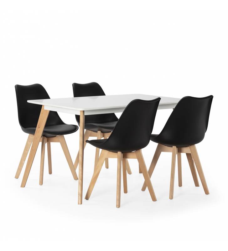 Conjunto de mesa y sillas comedor negras Klara Topmueble 3