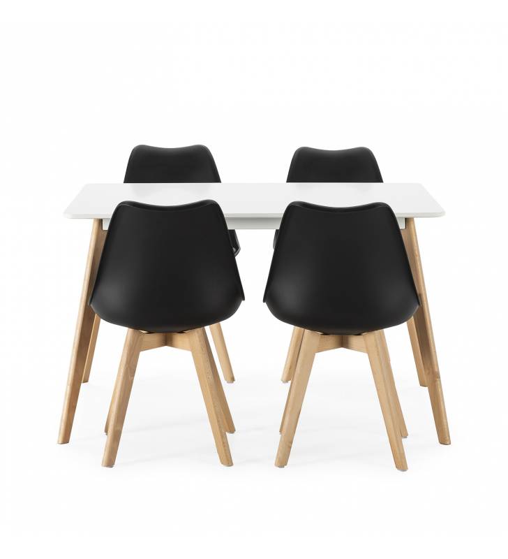Conjunto de mesa y sillas comedor negras Klara Topmueble 2