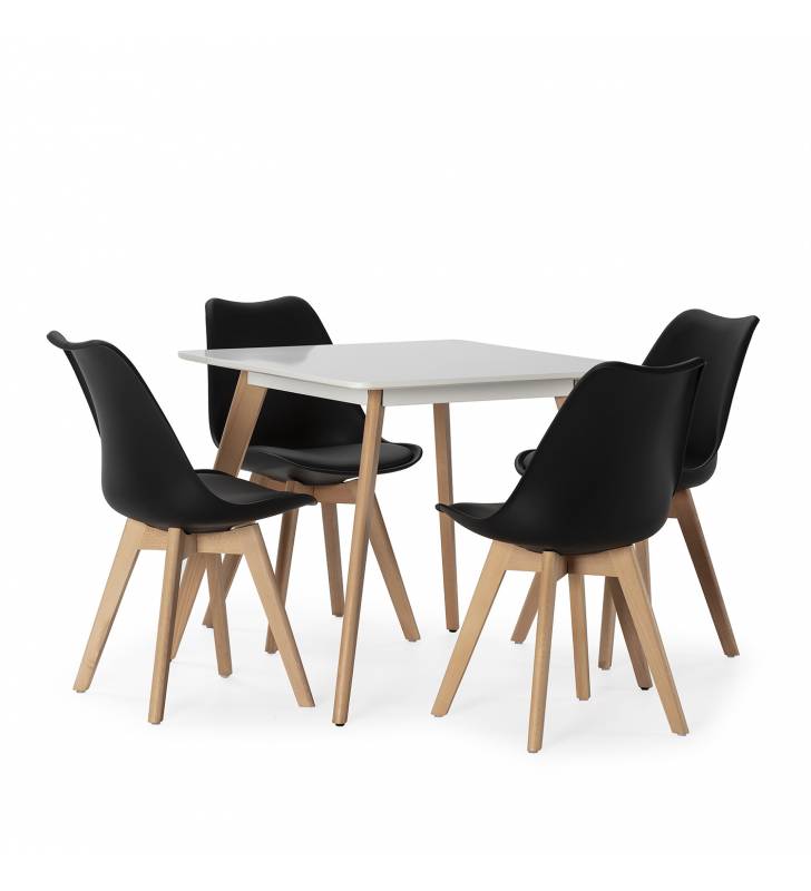 Conjunto de mesa y sillas comedor negras Klara Topmueble 5