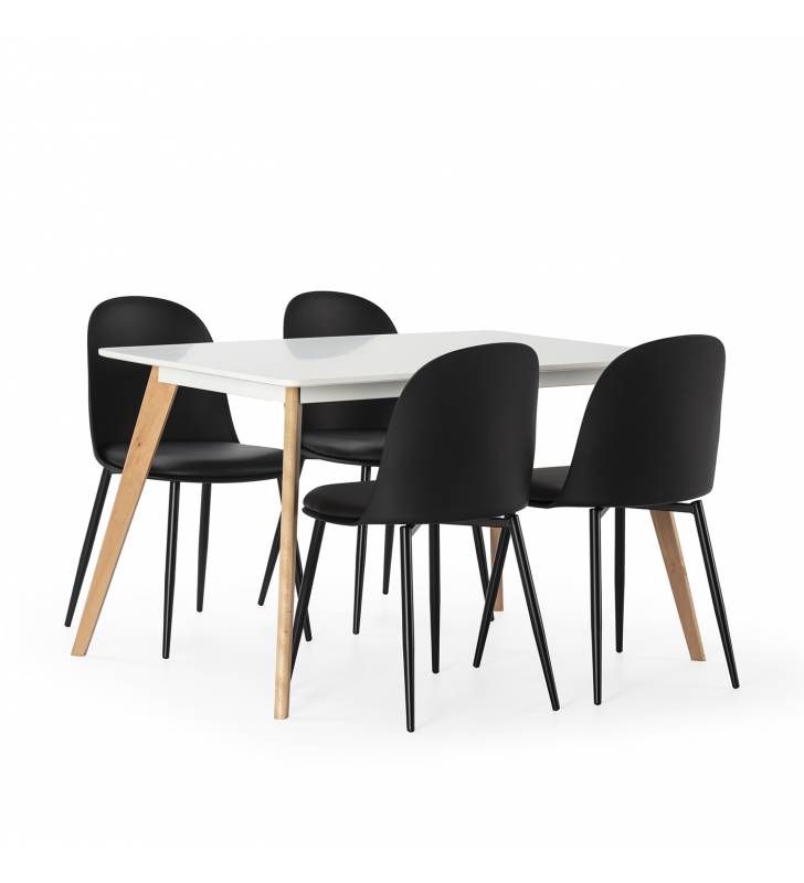 Pack mesa y sillas comedor negras Maseru Topmueble 2