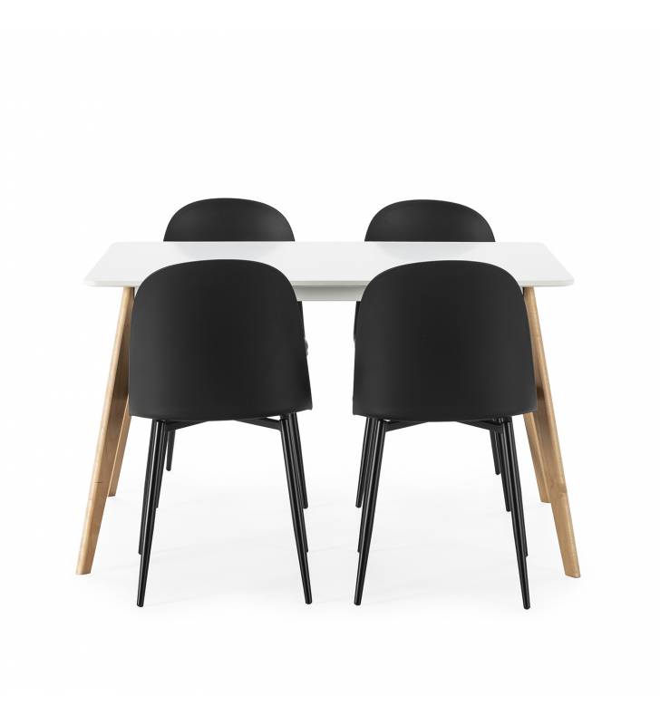 Pack mesa y sillas comedor negras Maseru Topmueble 3
