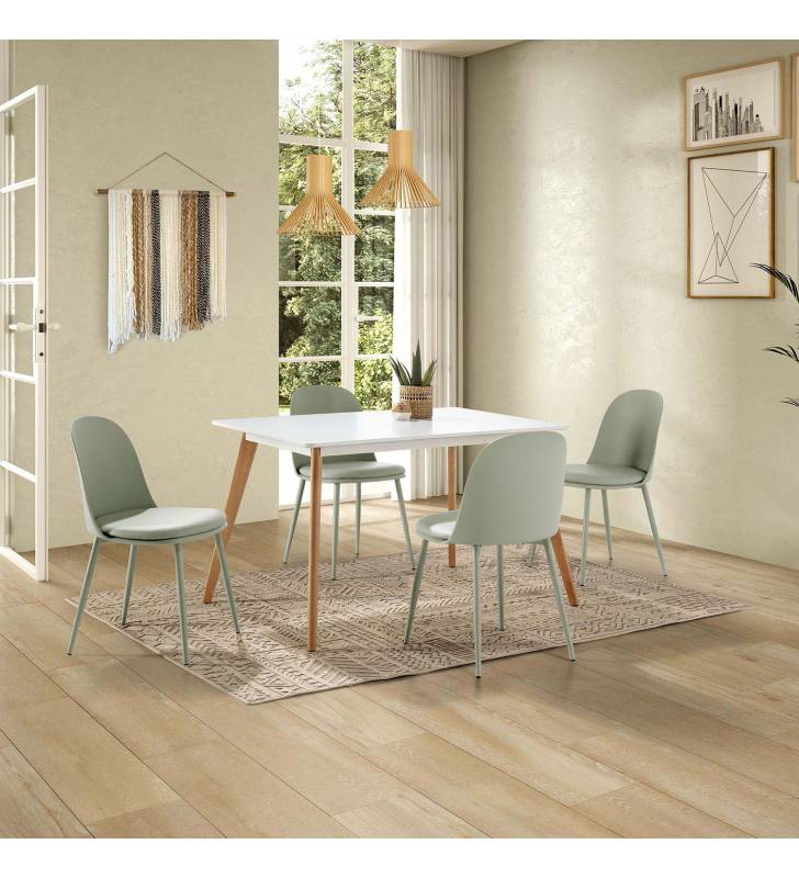 Pack mesa y sillas comedor verde Maseru Topmueble 1