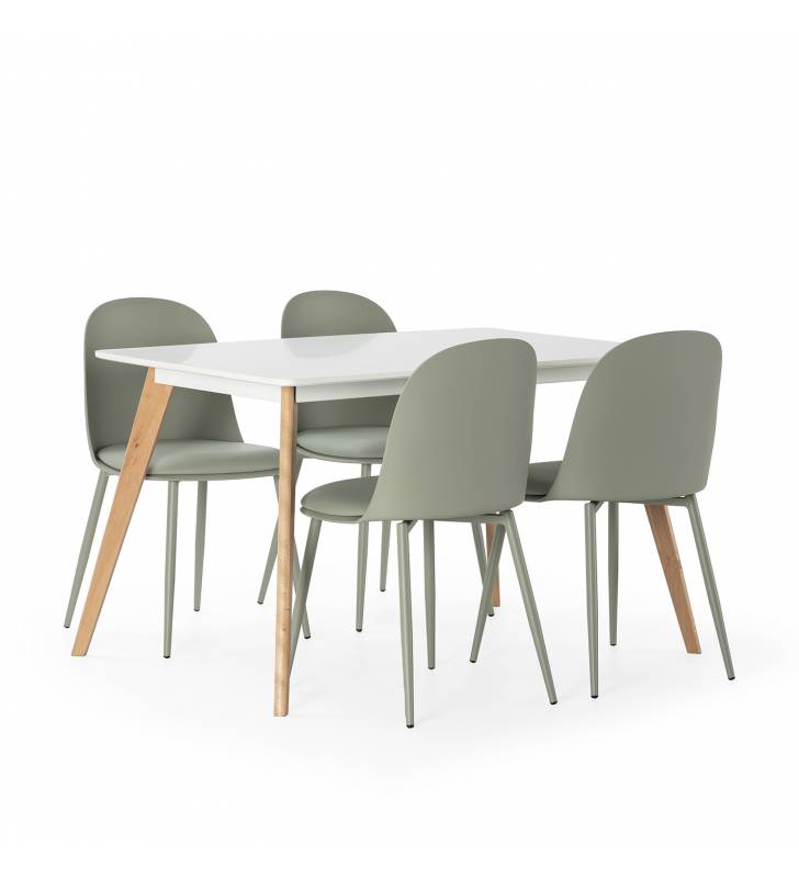 Pack mesa y sillas comedor verde Maseru Topmueble 2