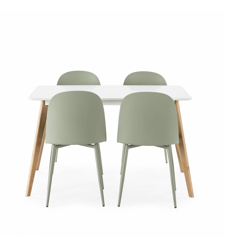 Pack mesa y sillas comedor verde Maseru Topmueble 3