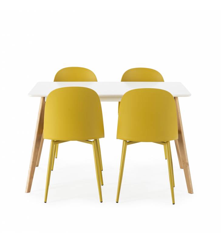 Pack mesa y sillas comedor mostaza Maseru Topmueble 3