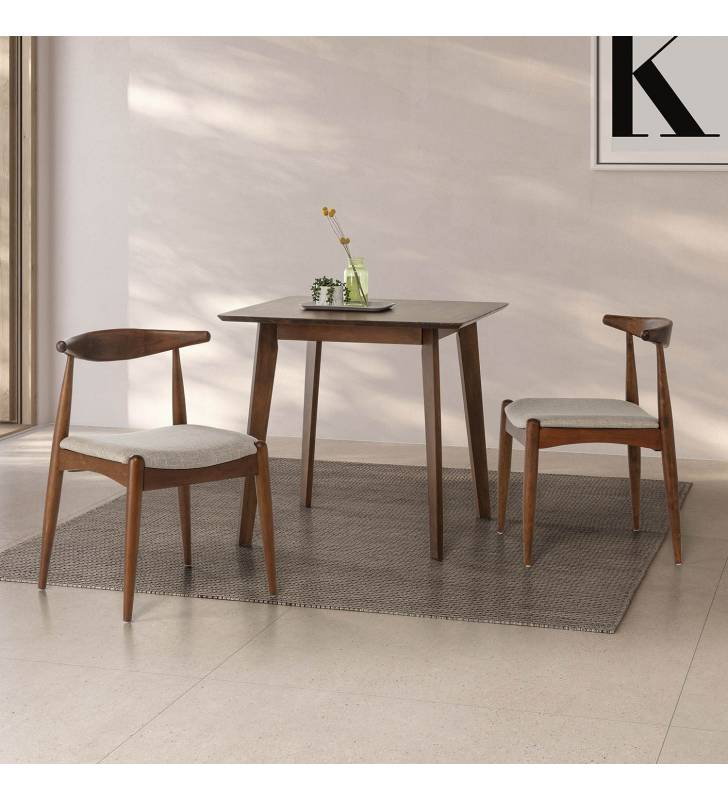 Mesa de Comedor de Madera Nogal Polca 80x80 Topmueble 1