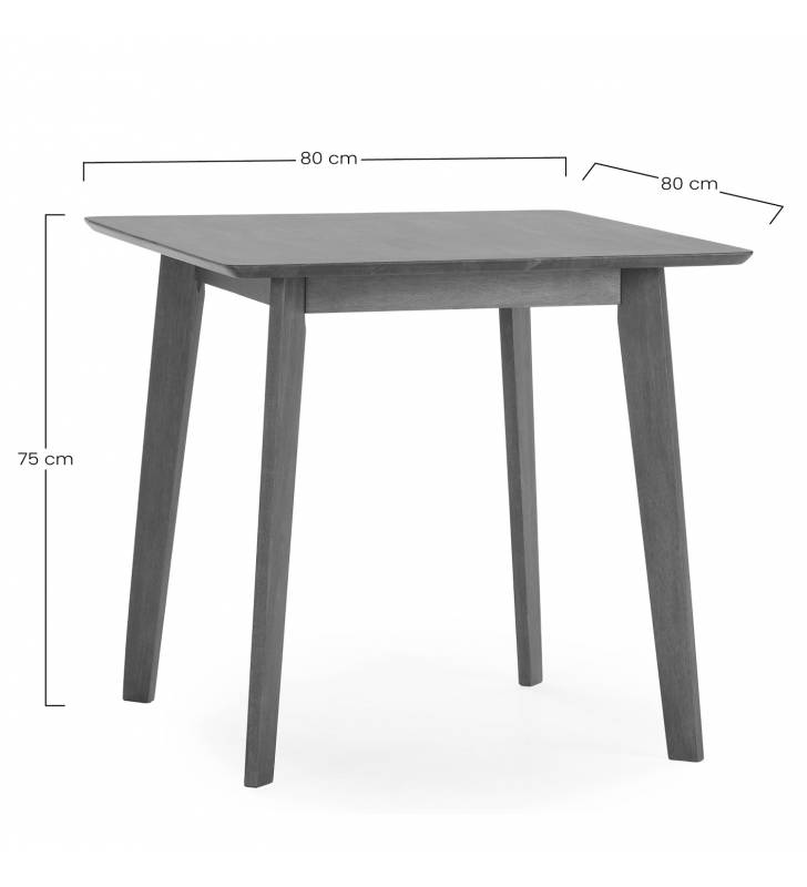 Mesa de Comedor de Madera Nogal Polca 80x80 Topmueble 5