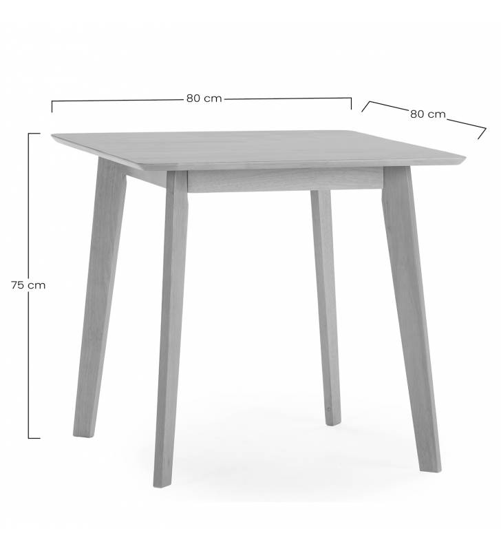 Mesa de Comedor de Madera Roble Polca 80x80 Topmueble 5