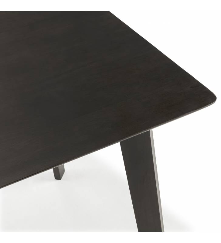 Mesa de Comedor de Madera Negro Wash Polca 80x80 Topmueble 4