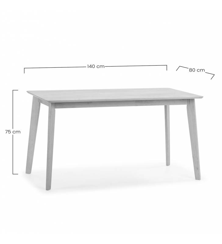 Mesa de Comedor de Madera Roble Polca 140x80 Topmueble 5