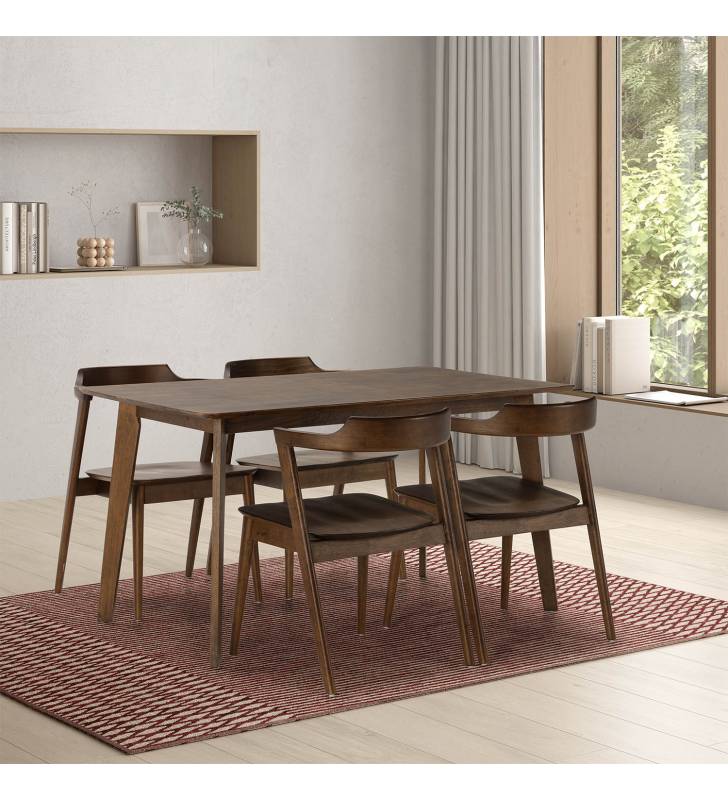 Conjunto Mesa y Sillas Comedor Nogal Venus Topmueble 1