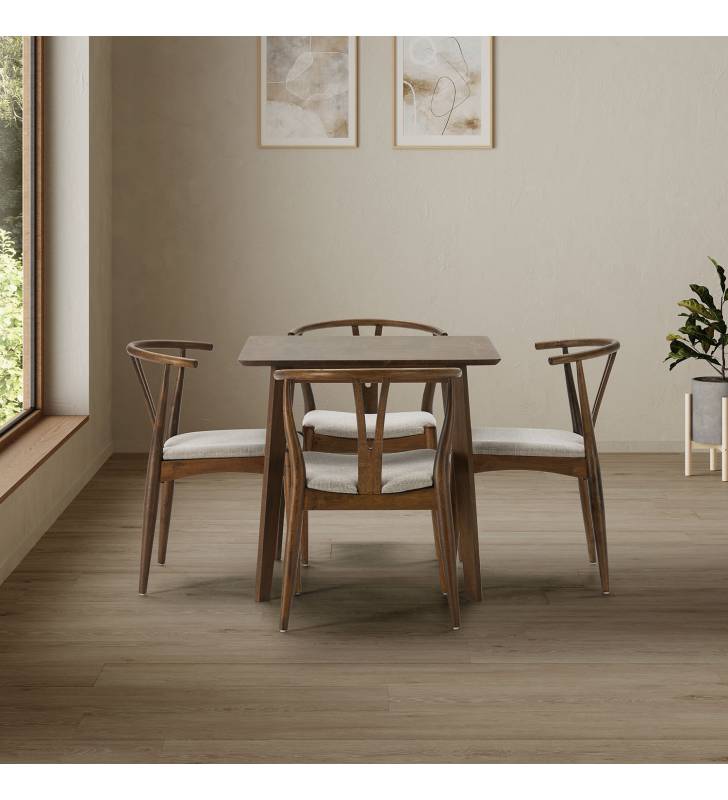 Conjunto Mesa y Sillas Comedor Nogal Rustic Topmueble 4