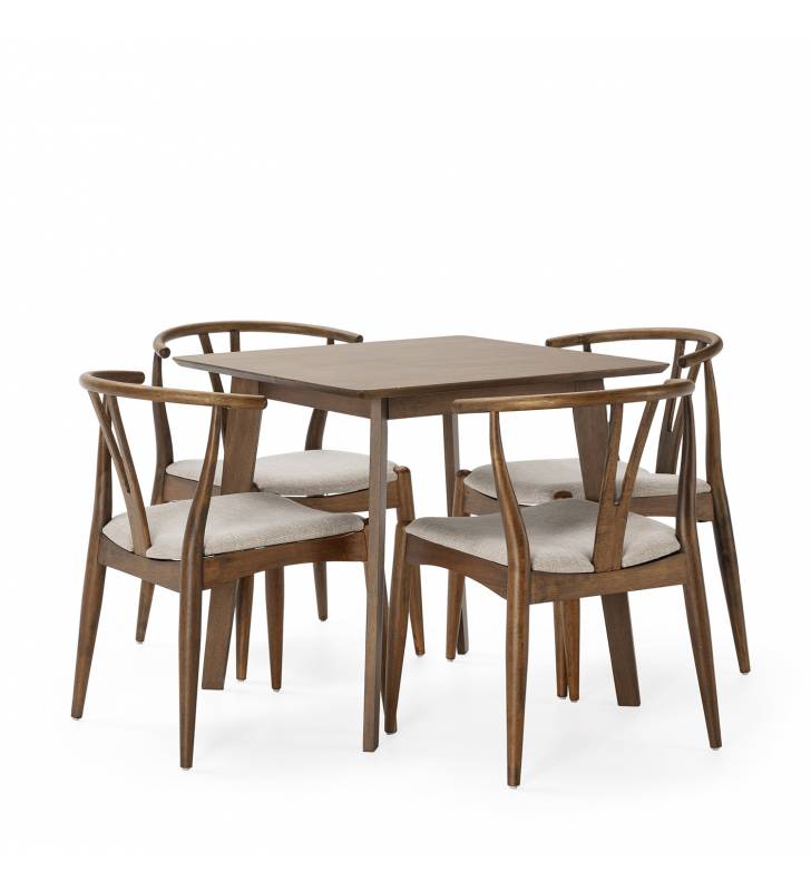 Conjunto Mesa y Sillas Comedor Nogal Rustic Topmueble 6