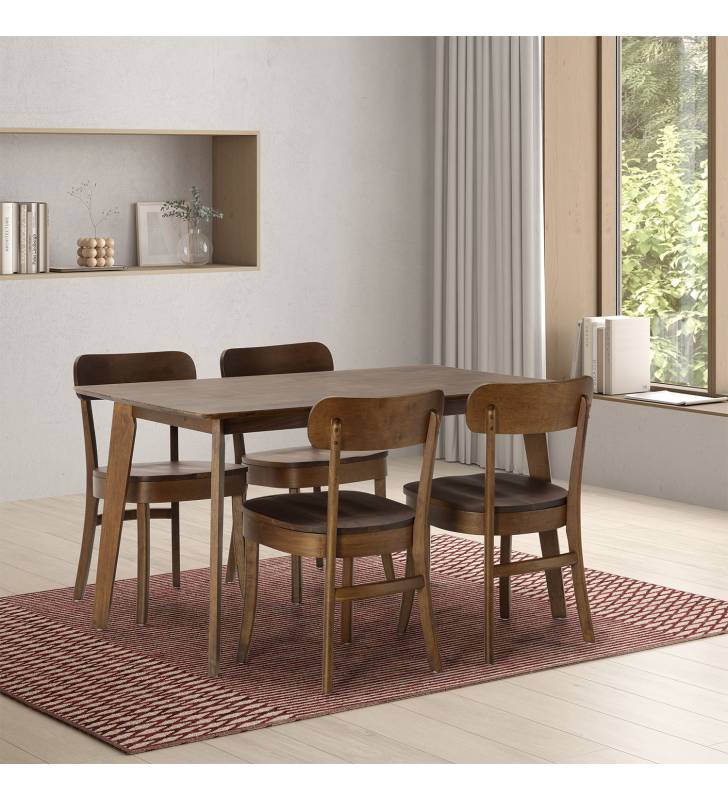 Conjunto Mesa y Sillas Comedor Nogal Noel Topmueble 1