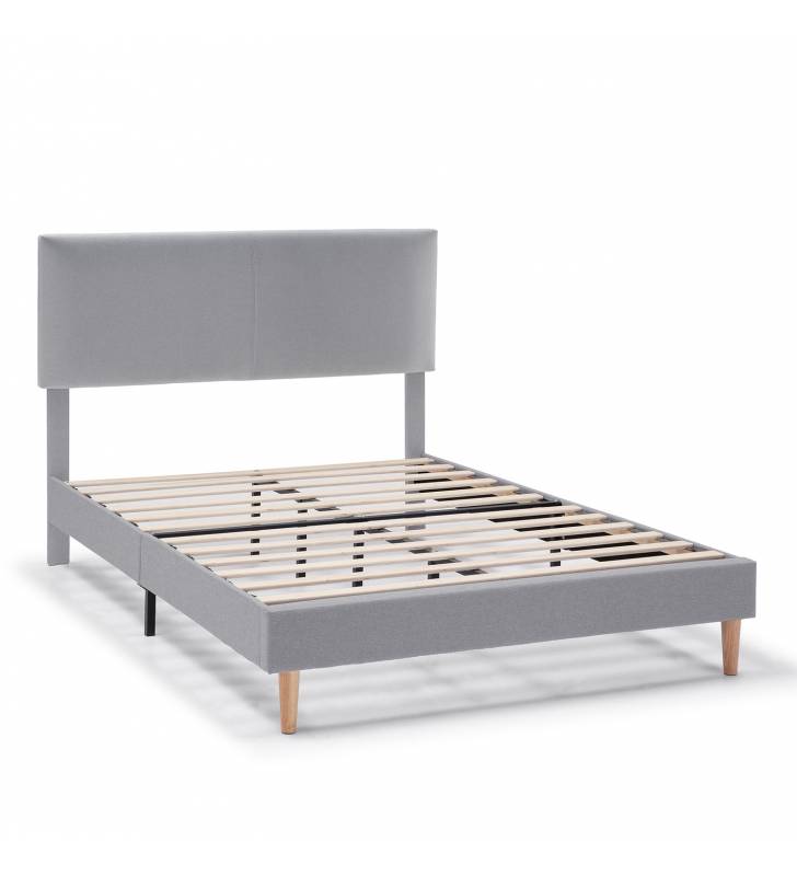 Cama Tapizada Gris Claro Lorence Topmueble 1