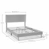 Cama Tapizada Gris Claro Lorence Topmueble Dimensiones