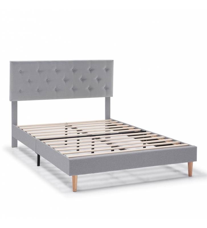 Cama Tapizada Gris Claro Rouse Topmueble 1