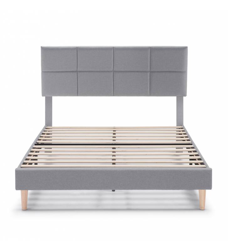 Cama Tapizada Gris Claro Lyria Topmueble 2