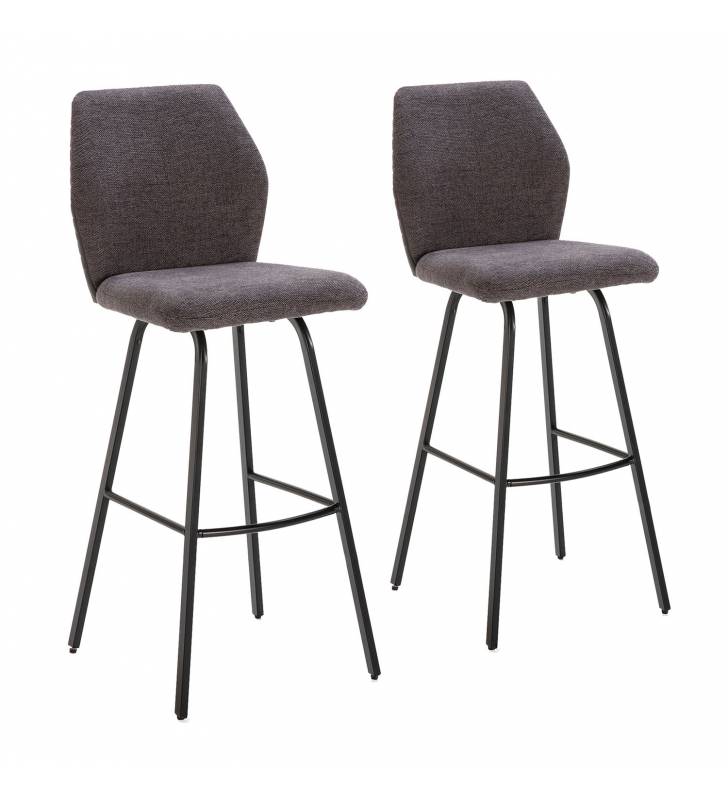 Taburete Merlin pack de 2 Gris Oscuro Topmueble